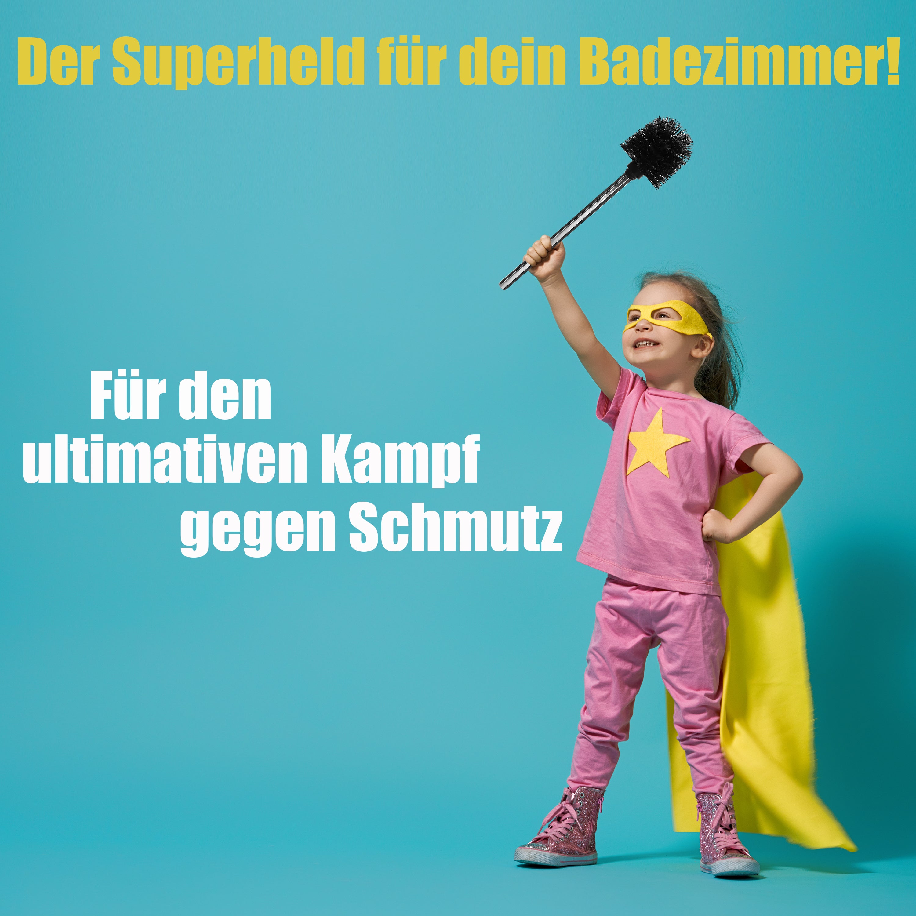 BigDean Klobürste Schwarz 4er Set abnehmbar 8cm