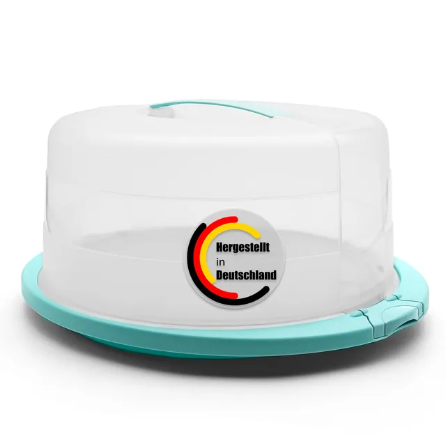BigDean Küche Kuchentransportbox Rund Eisblau mit Kühlfach