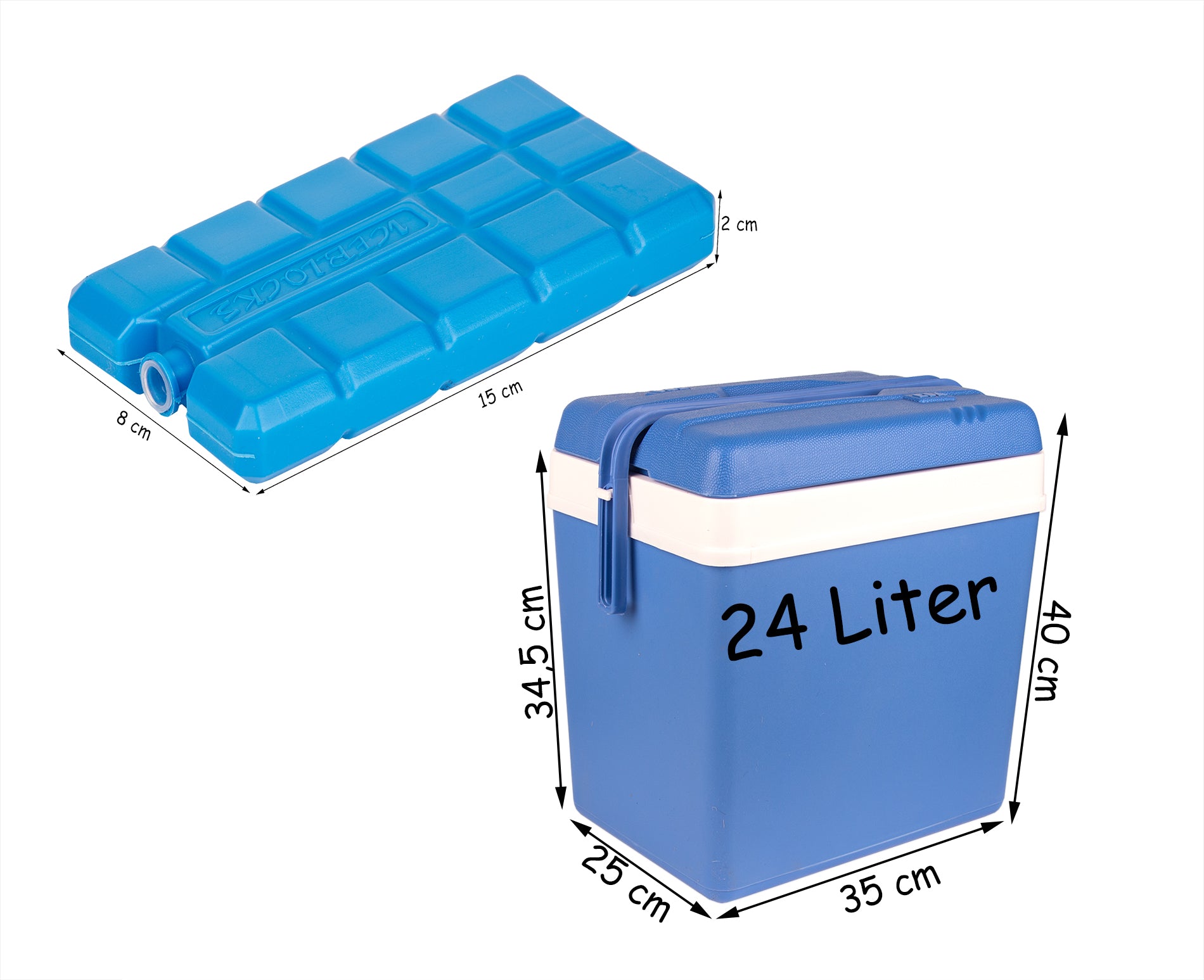 BigDean Kühlbox 24 Liter blau-weiß mit 6 Kühlakkus