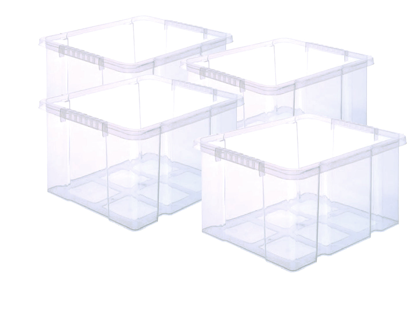 BigDean Aufbewahrung Eurobox 44x35x24cm 4 Stück stapelbar