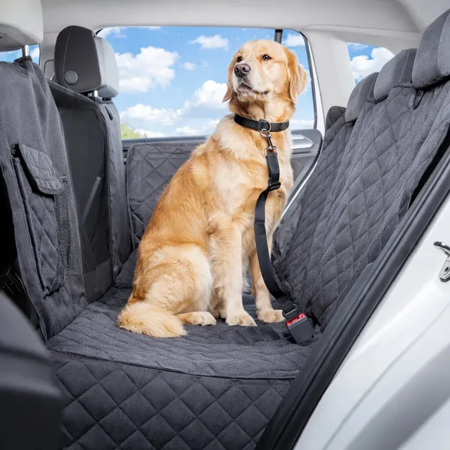 BigDean Hundedecke Auto Rücksitz 600D Oxford mit Sichtfenster