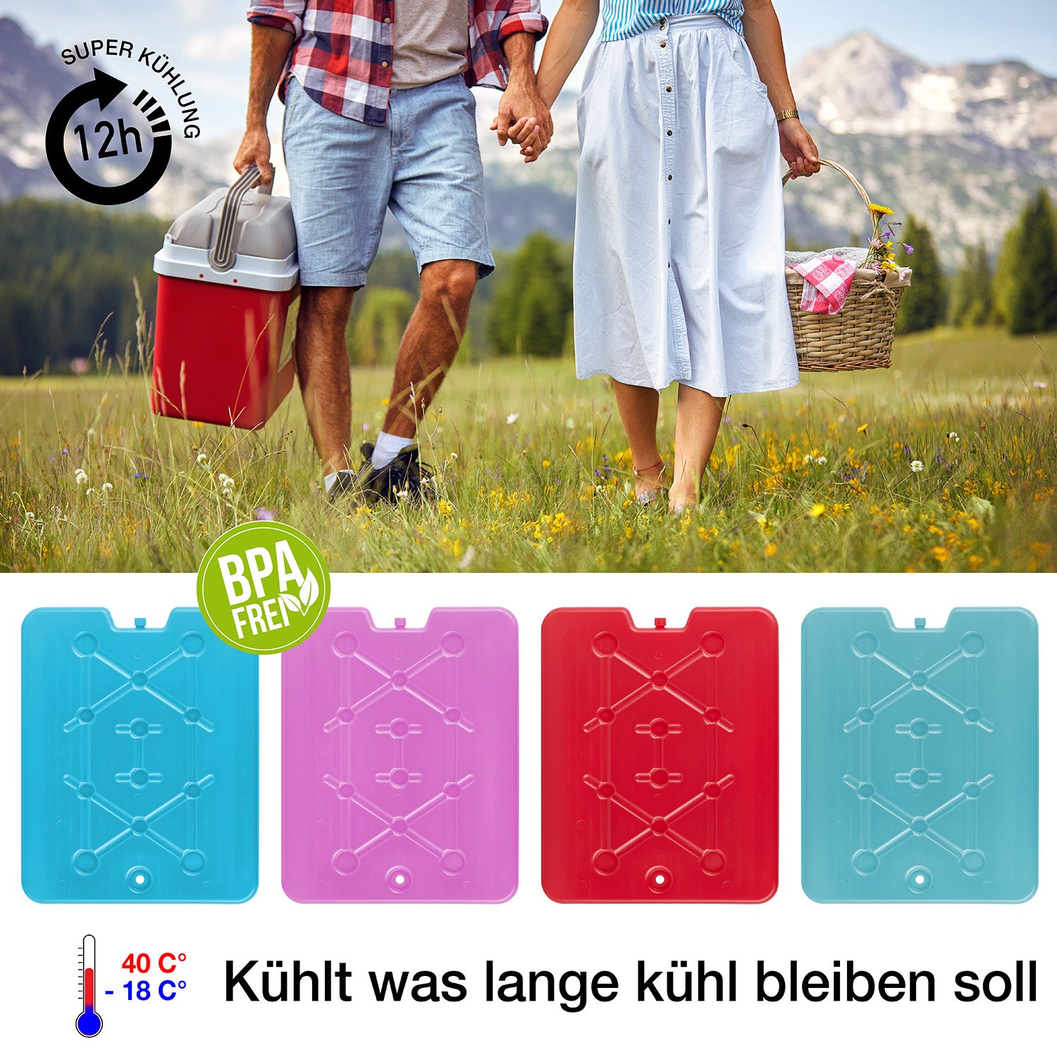 BigDean Küche & Vorrat Kühlakkus XXL 750ml 8er Set flach