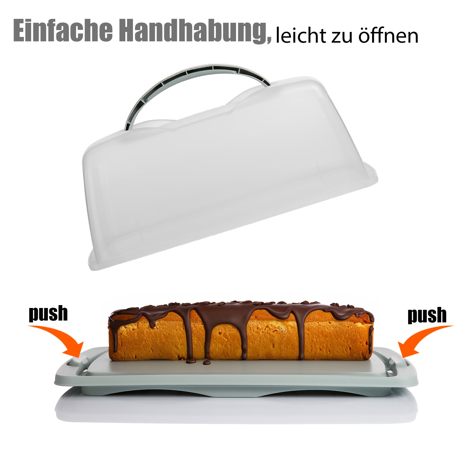 BigDean Kuchen Transportbox Rechteckig Pastell Grün