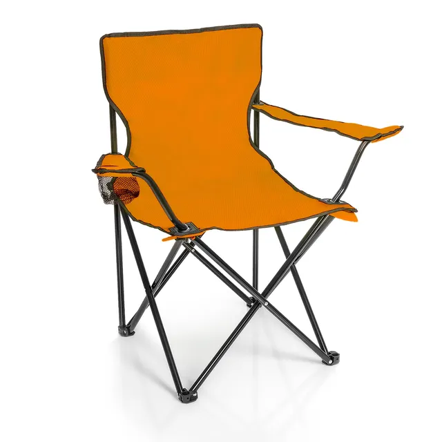 BigDean Garten Faltstuhl orange 120kg Getränkehalter