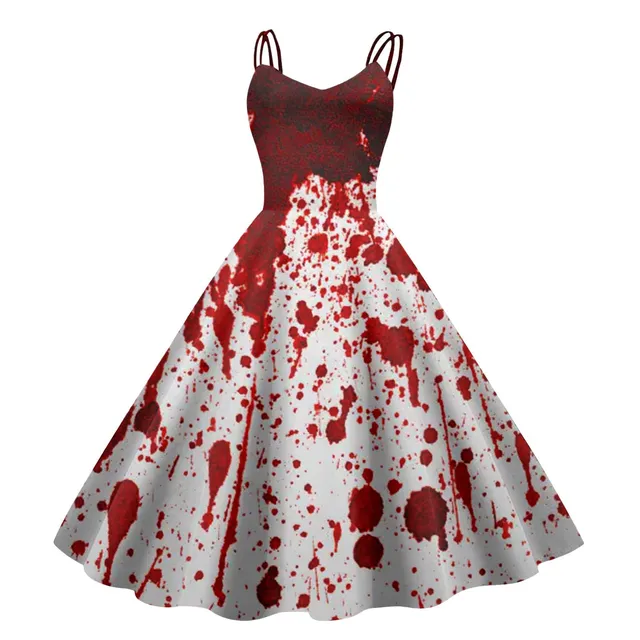 Luadnysin Halloween Kostüm Kleid A015 Black blutig