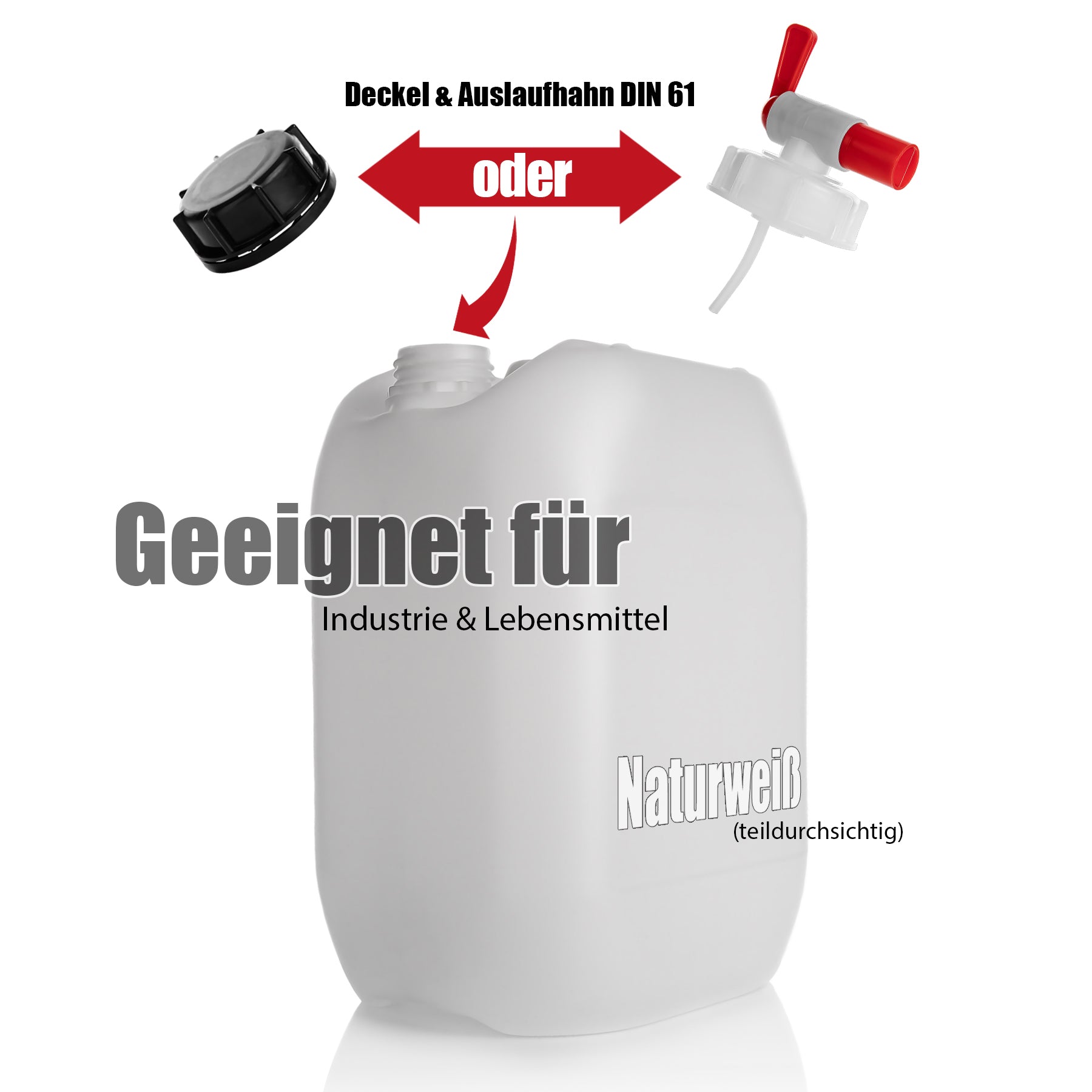 BigDean Wasserkanister 10L Kanister mit Hahn BPA-frei