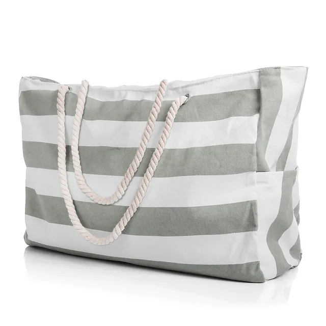BigDean Strandtasche XXL Badetasche mit Reißverschluss 53x38cm