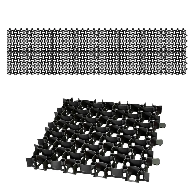 BigDean Rasengitter Paddockplatte 50x50cm 16x schwarz 4m²
