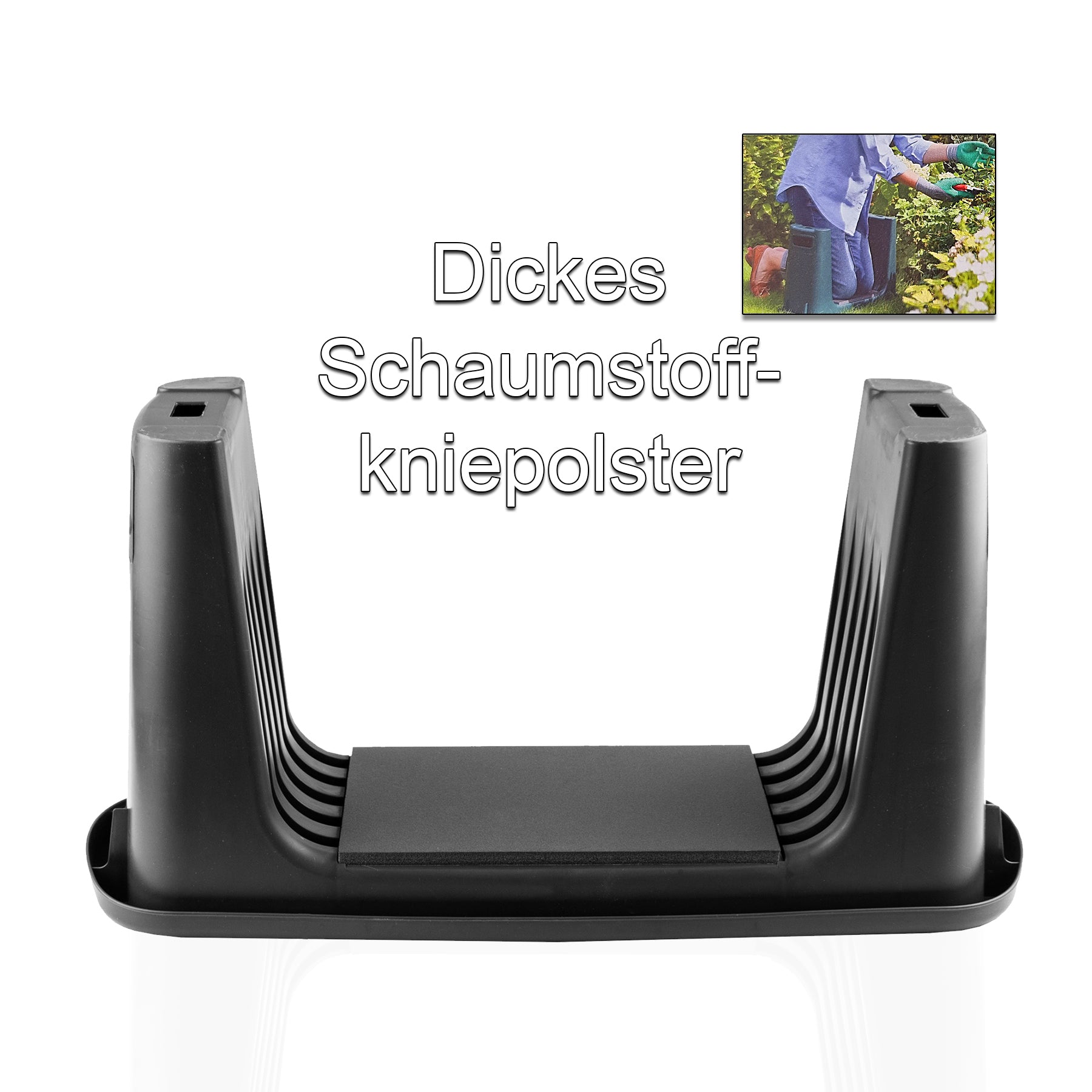 BigDean Kniebank Gartenbank mit Polster Grau