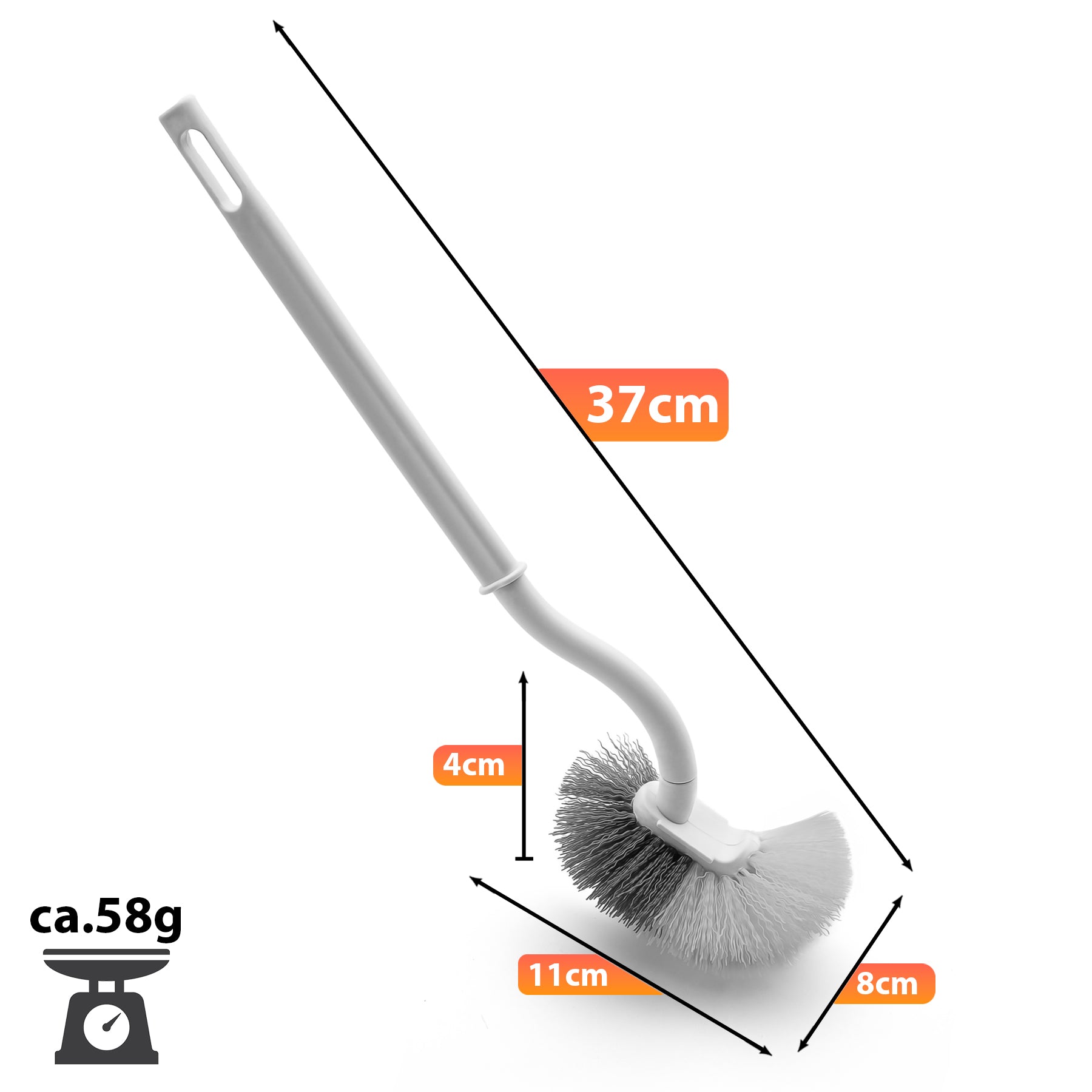 BigDean Klobürste mit Randreiniger weiß 4 Stück Set