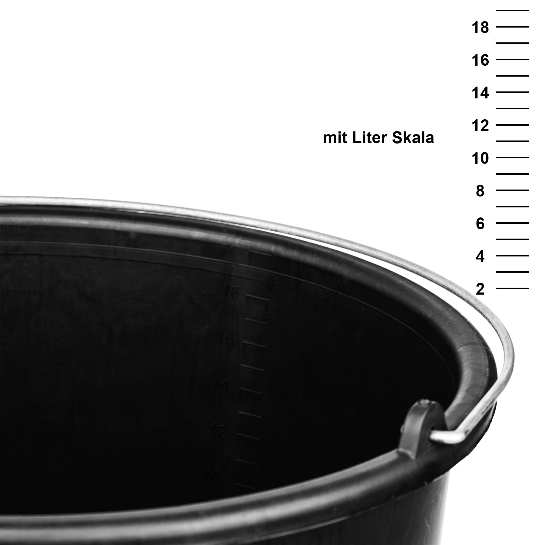 BigDean Haushalt & Alltag Baueimer 20l Eimer 5er schwarz mit Skala
