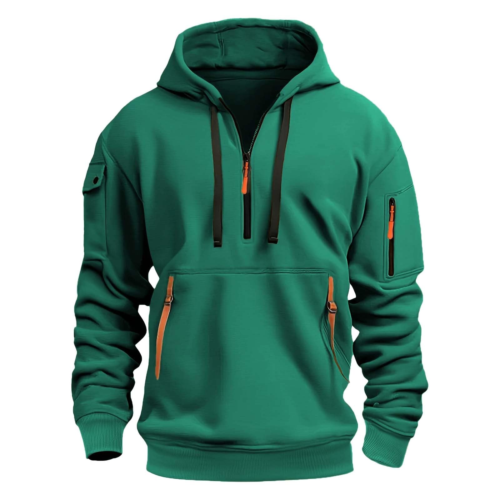 Luadnysin Zipper Hoodie Herren Kapuzenpullover Slim Fit
