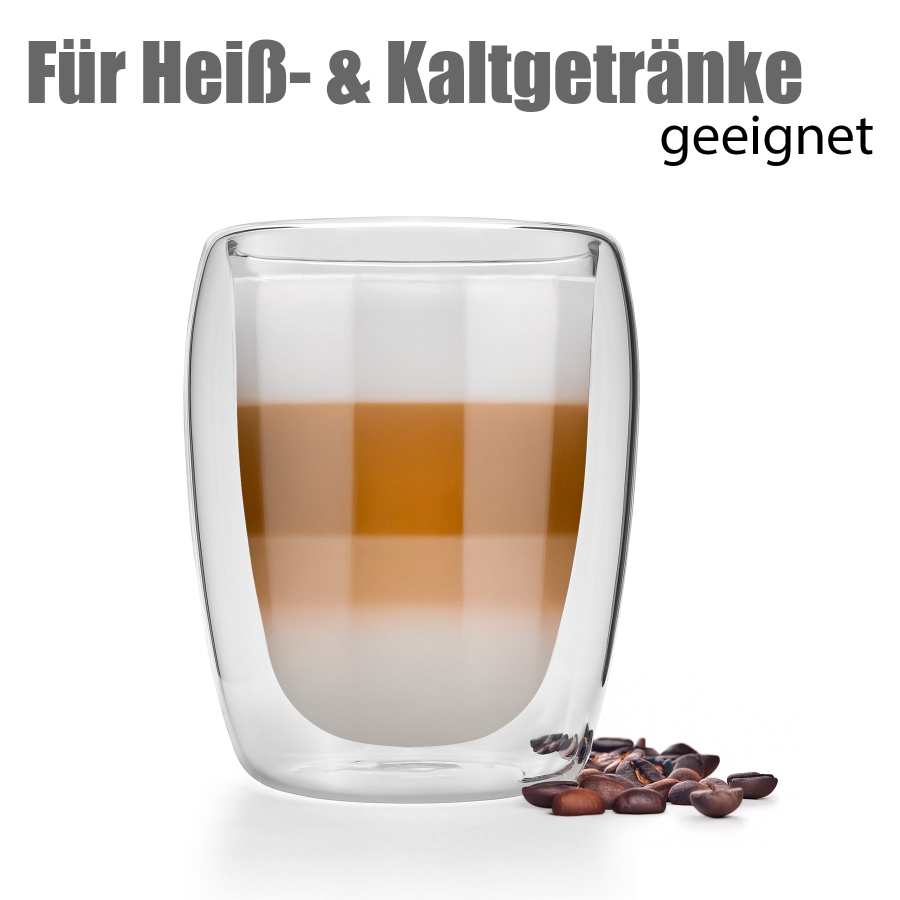 BigDean Latte Macchiato Gläser 300ml 4er doppelwandig Glas