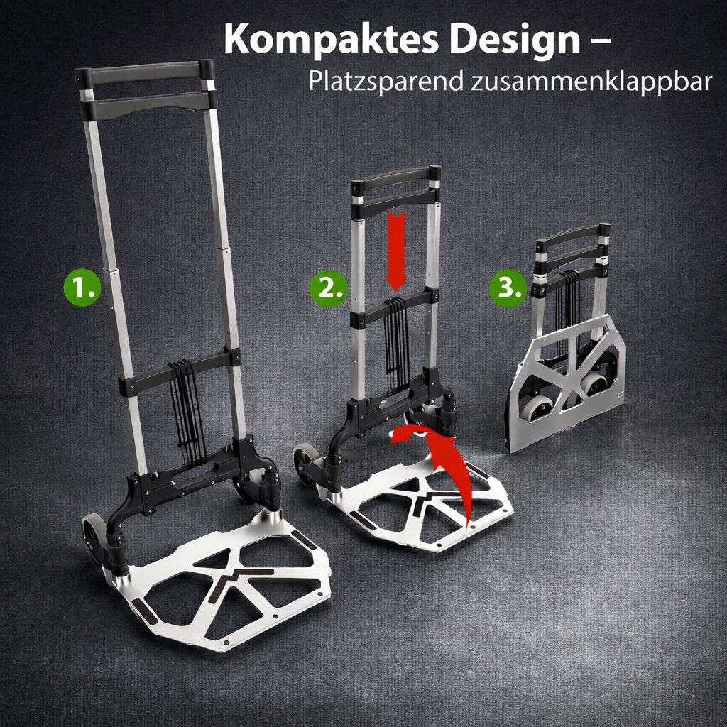 BigDean Transportkarre klappbar Aluminium Sackkarre 70 kg