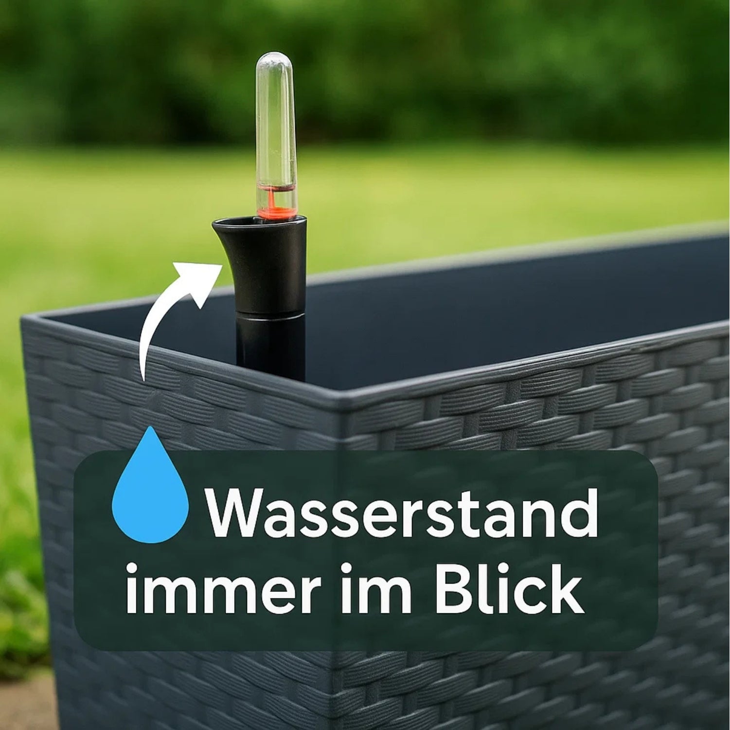 BigDean Blumenkasten Wasserspeicher Anthrazit 51 cm 2 Stk