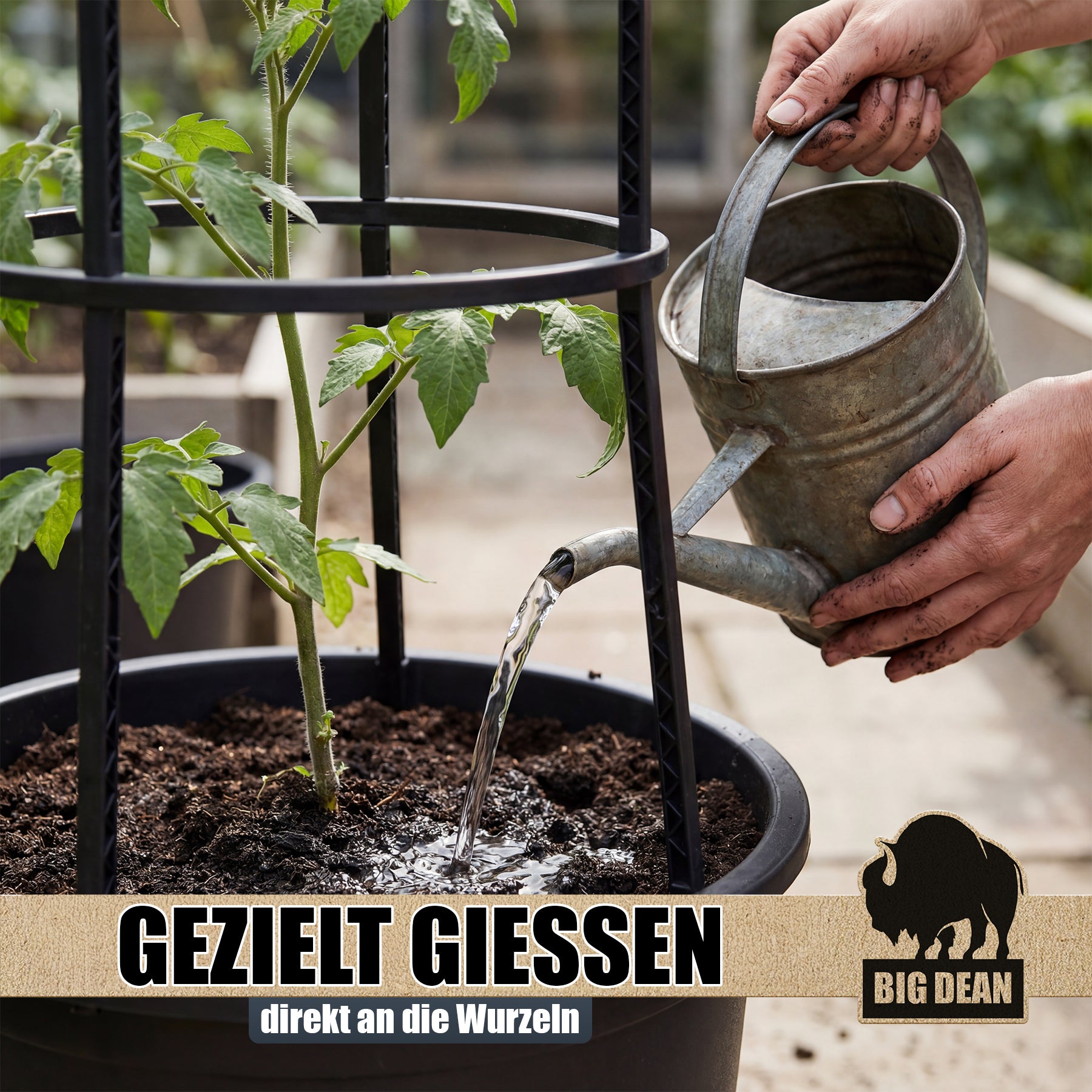 BigDean Tomatentopf XL mit Rankhilfe Selbstbewässerung