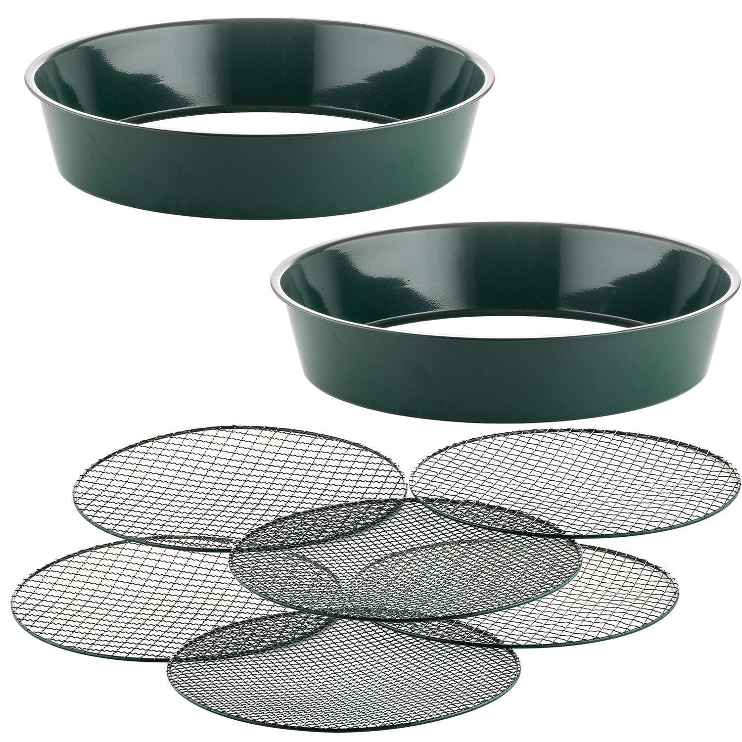 BigDean Gartensieb XL Metall Erdsieb rund 2er Set 37 cm fein-grob