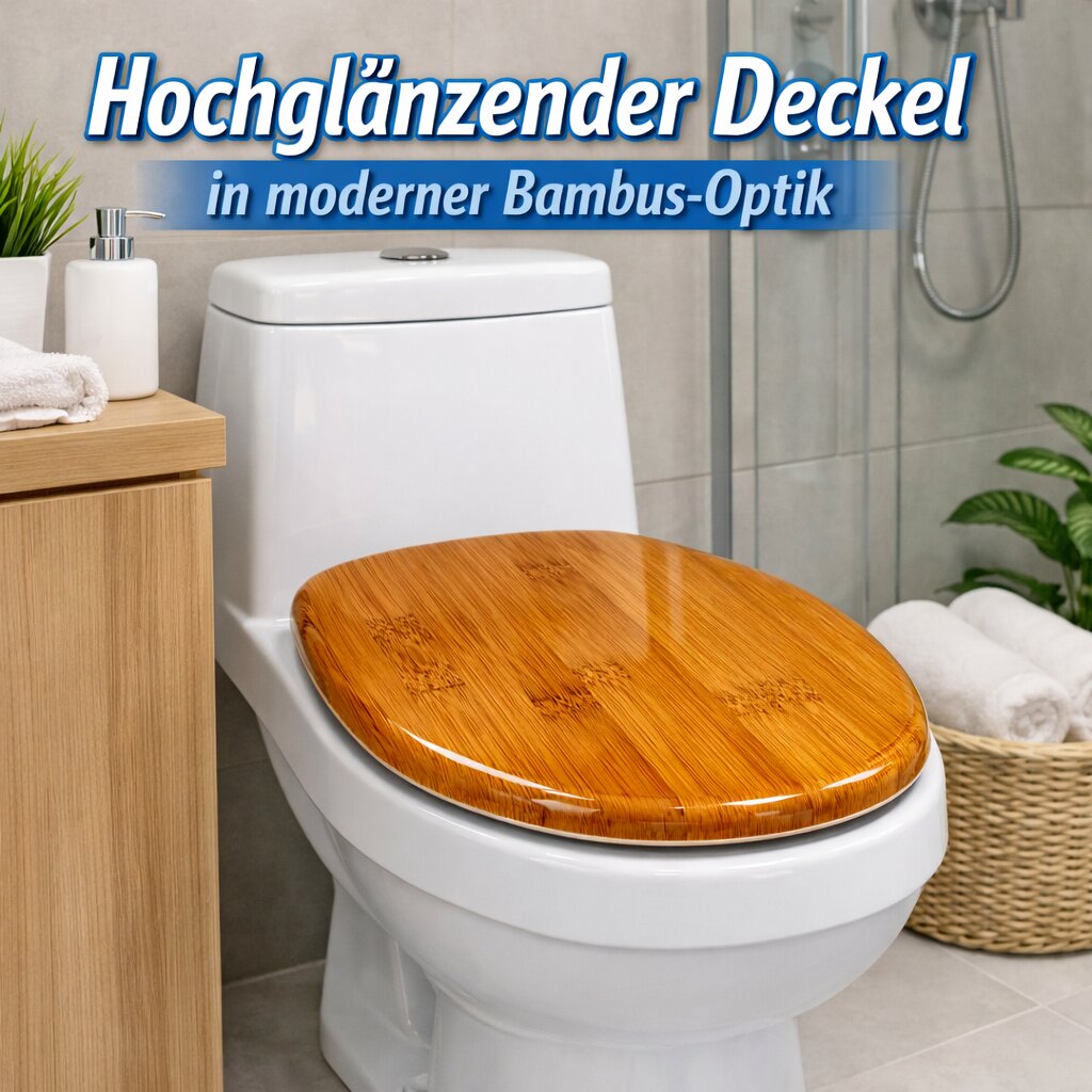 BigDean Bad WC Sitz Duroplast Oval Absenkautomatik Weiß 150kg