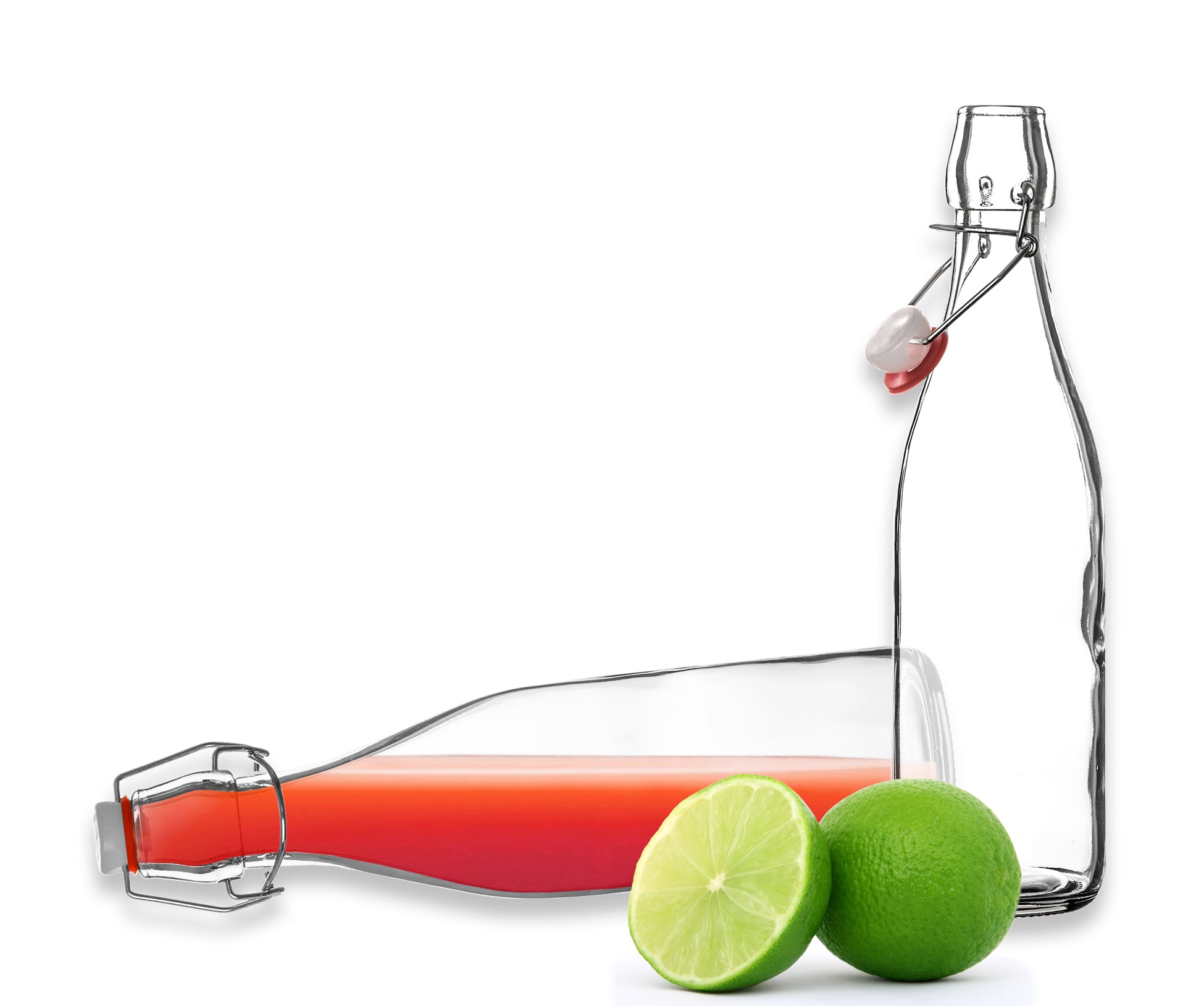 BigDean Glasflasche 500ml Bügelverschluss Transparent 12 Stück