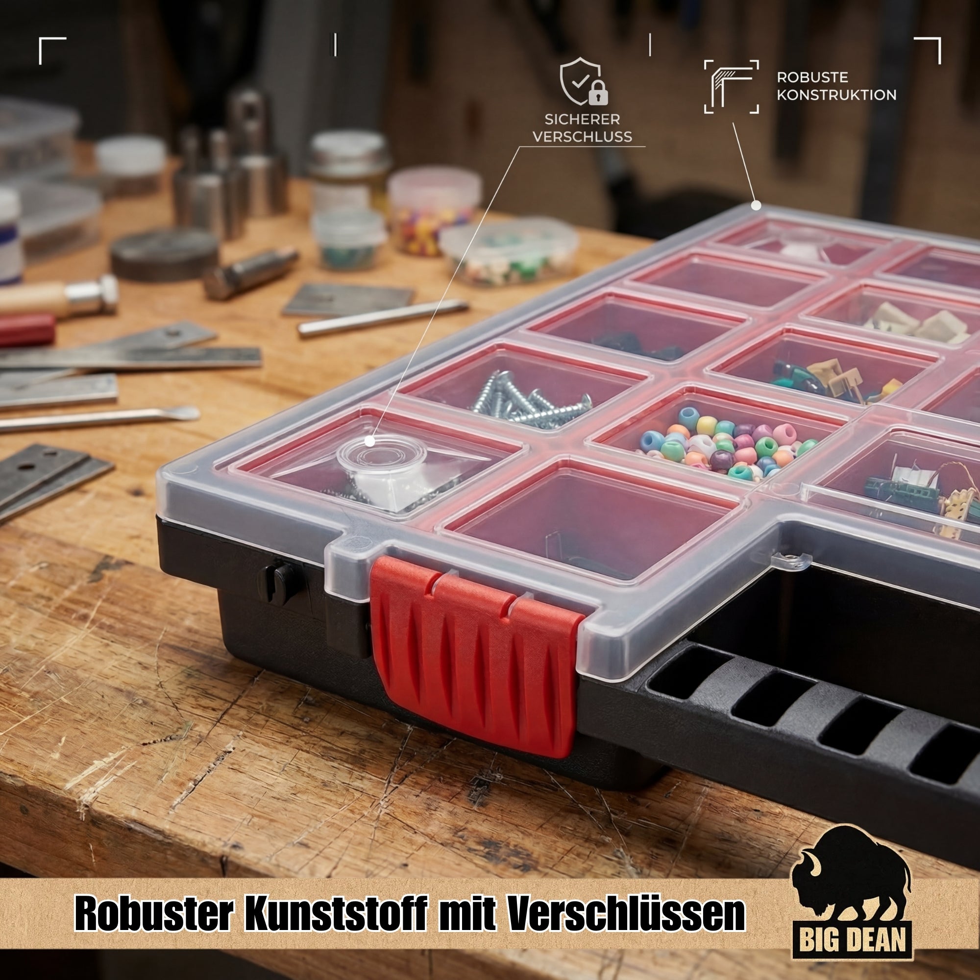 BigDean Sortimentskasten B Kleinteile Organizer Fächer