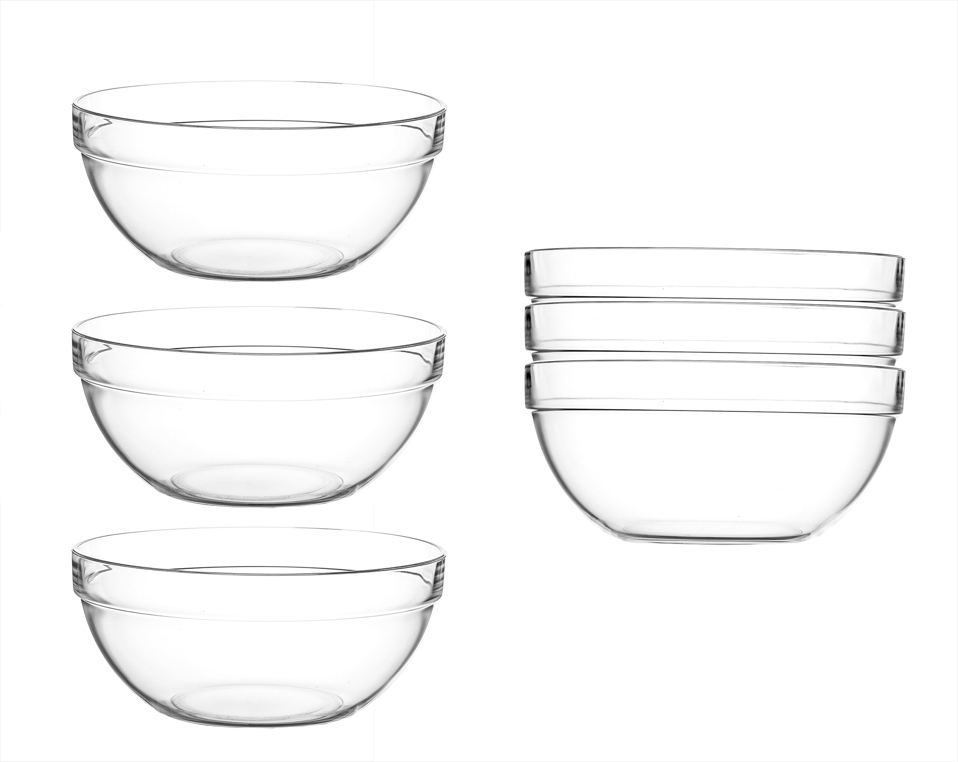 BigDean Küche & Vorrat 6er Dipschalen Glas 210ml Ø10cm