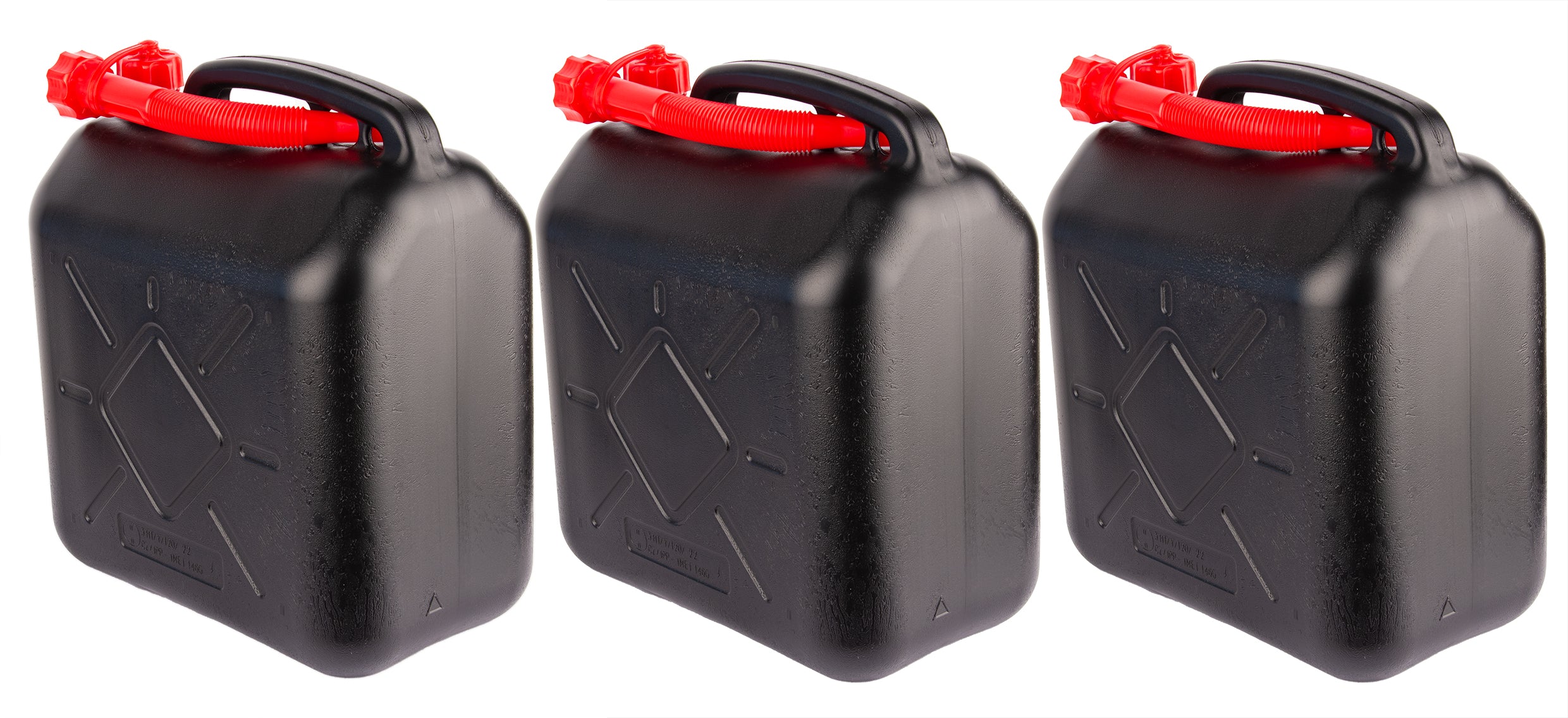BigDean Benzinkanister 20L 3er Set mit Ausgießer UN-Zulassung