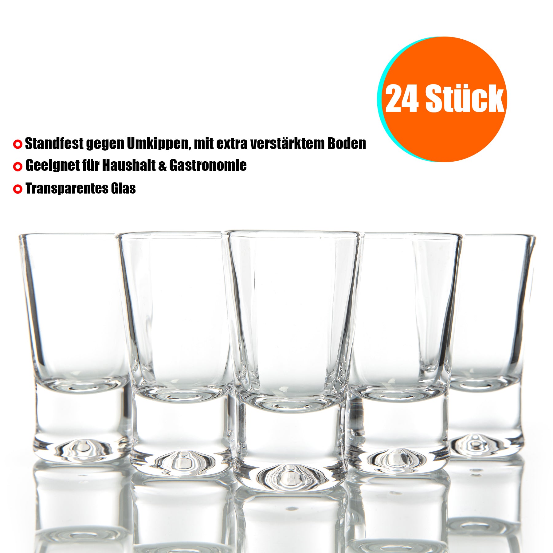 BigDean Schnapsgläser 2cl 24er Set Glas spülmaschinenfest