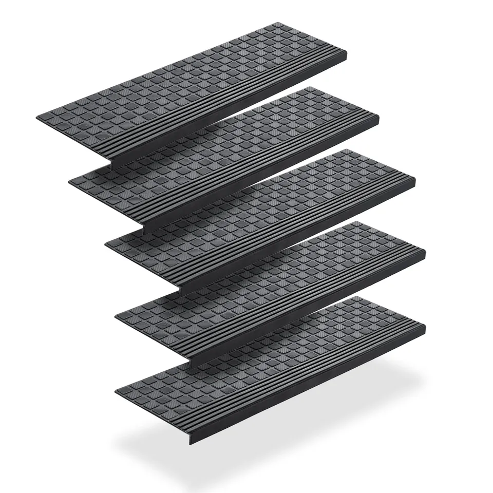 BigDean Stufenmatten Gummi 65x25 5er Schwarz antirutsch