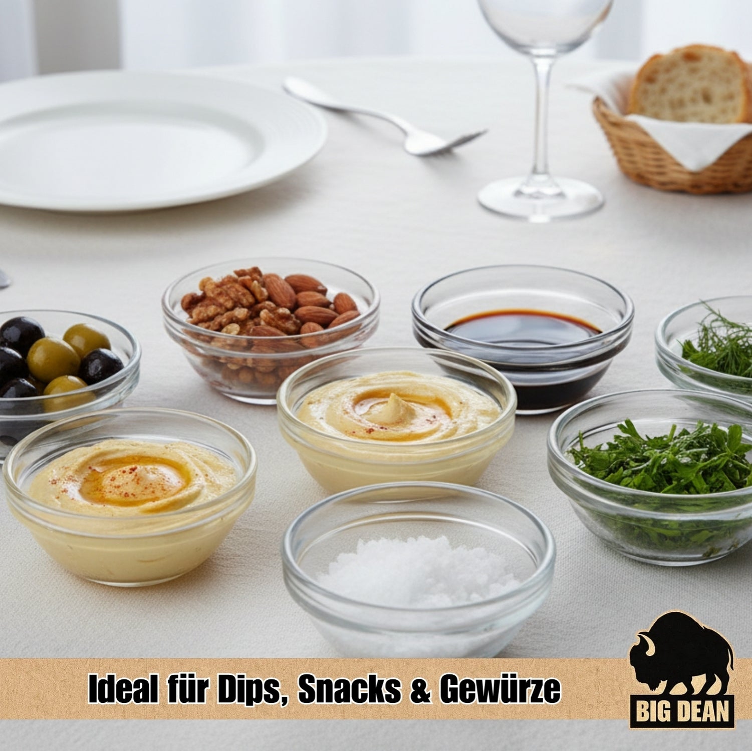 BigDean Küche Glasschüssel 6cm 40ml 18er Set Glas
