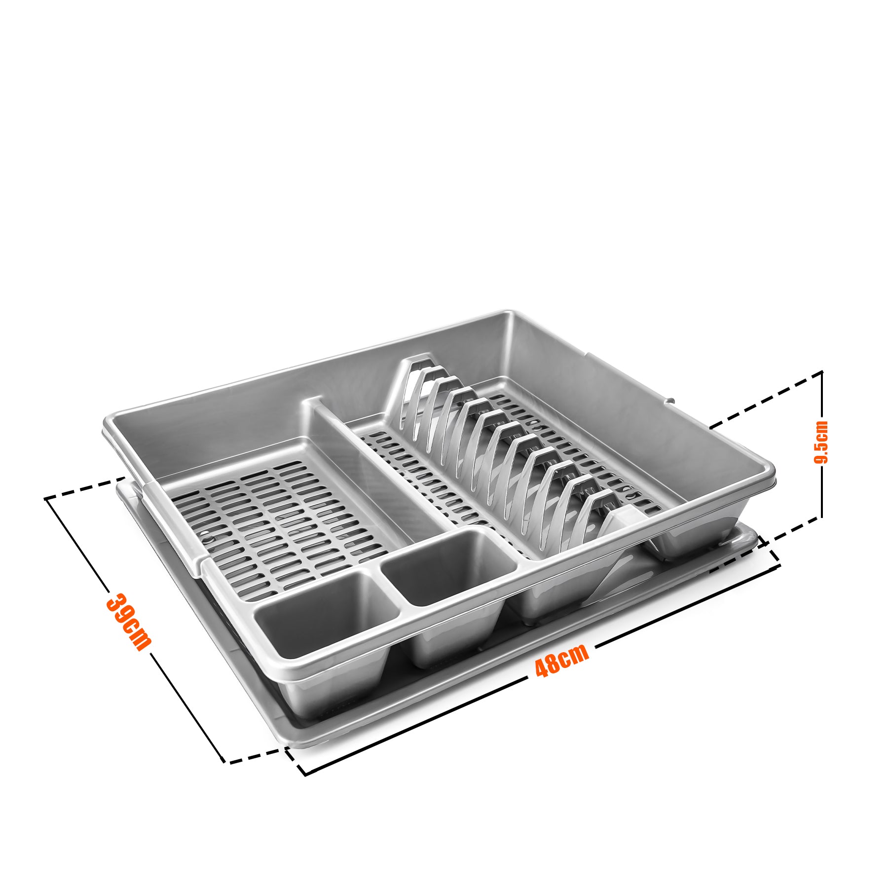 BigDean Abtropfgestell Geschirr Grau 48x39 cm Schale