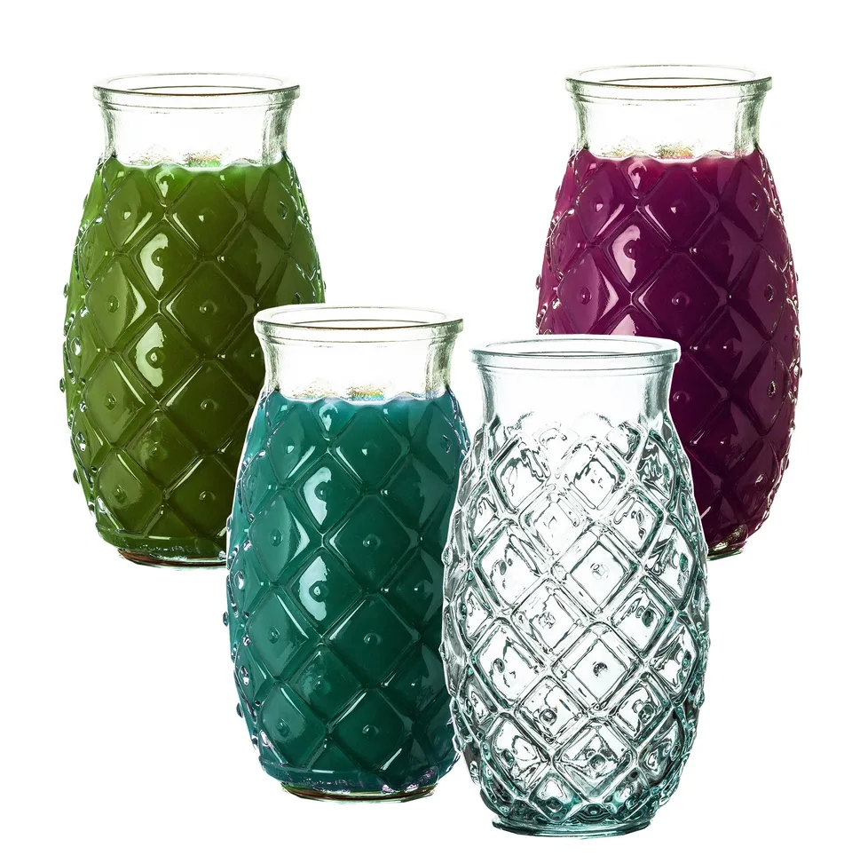 BigDean Küche Trinkgläser Ananas 700 ml 4er Set Glas
