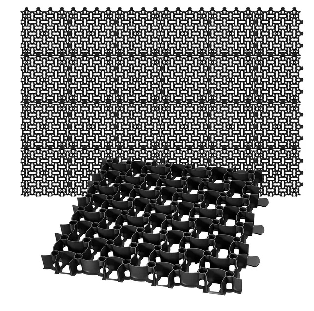 BigDean Küche Rasengitter 50x50 Schwarz 24 Stück 6m² Kunststoff