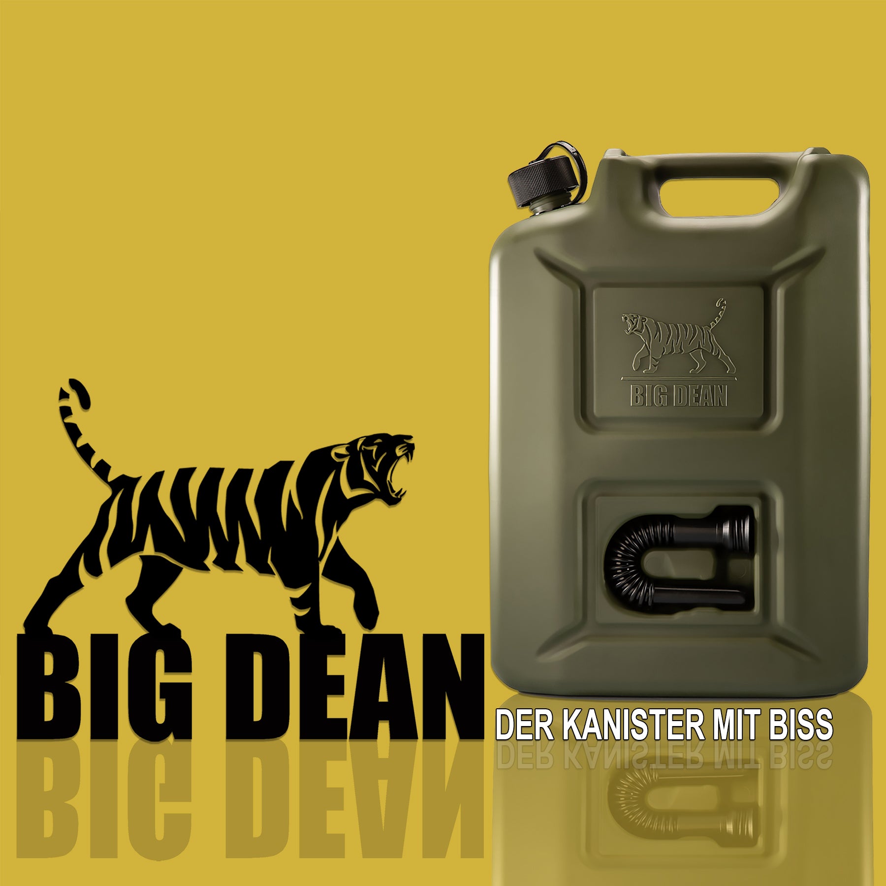 BigDean Haushalt Benzinkanister 20L Olivgrün mit Ausgießer 4er-Set