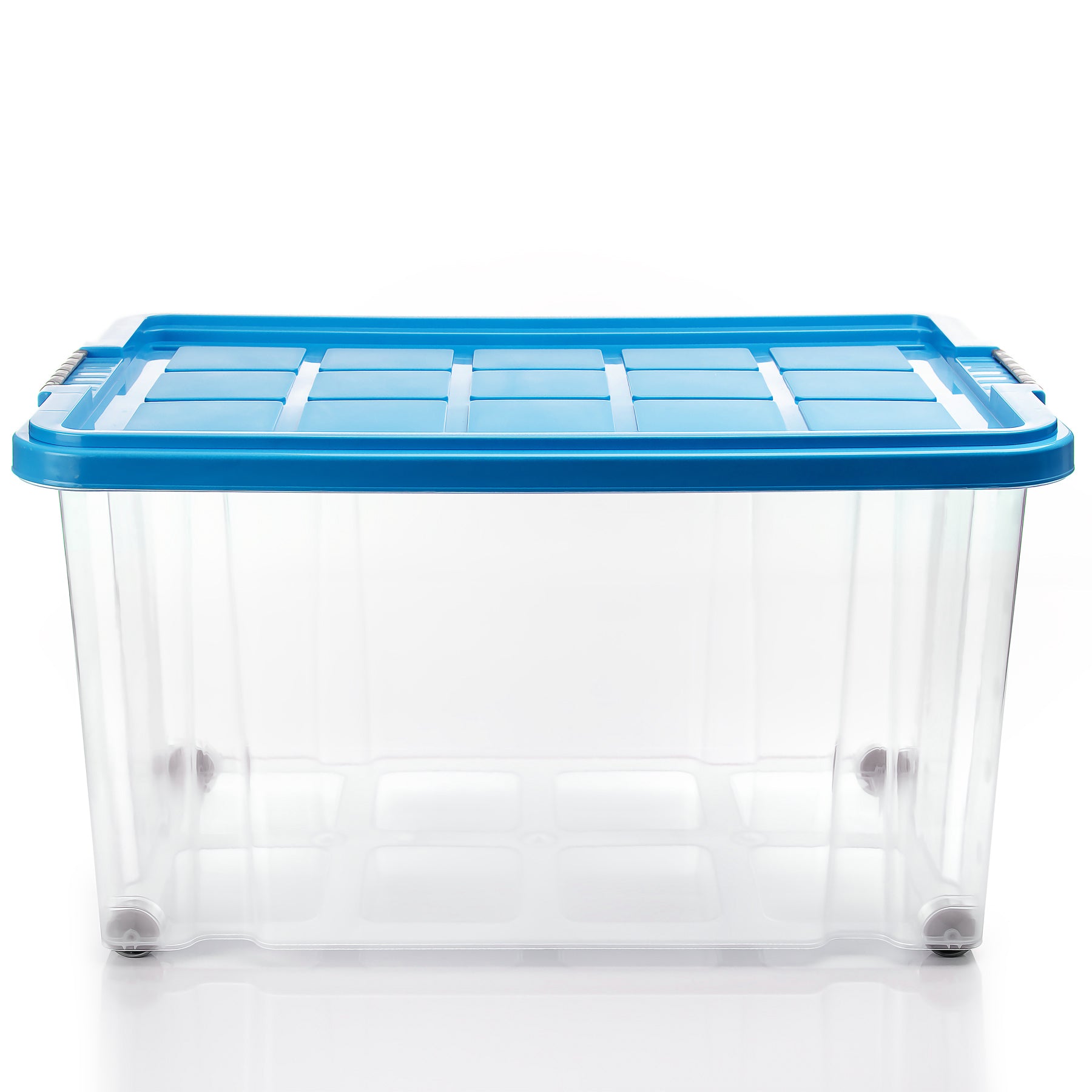 BigDean Aufbewahrungsbox 60L 2er Pack azurblau stapelbar