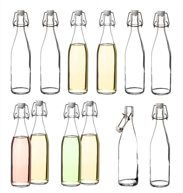 BigDean Glasflaschen Buegelverschluss 500ml 12er Set