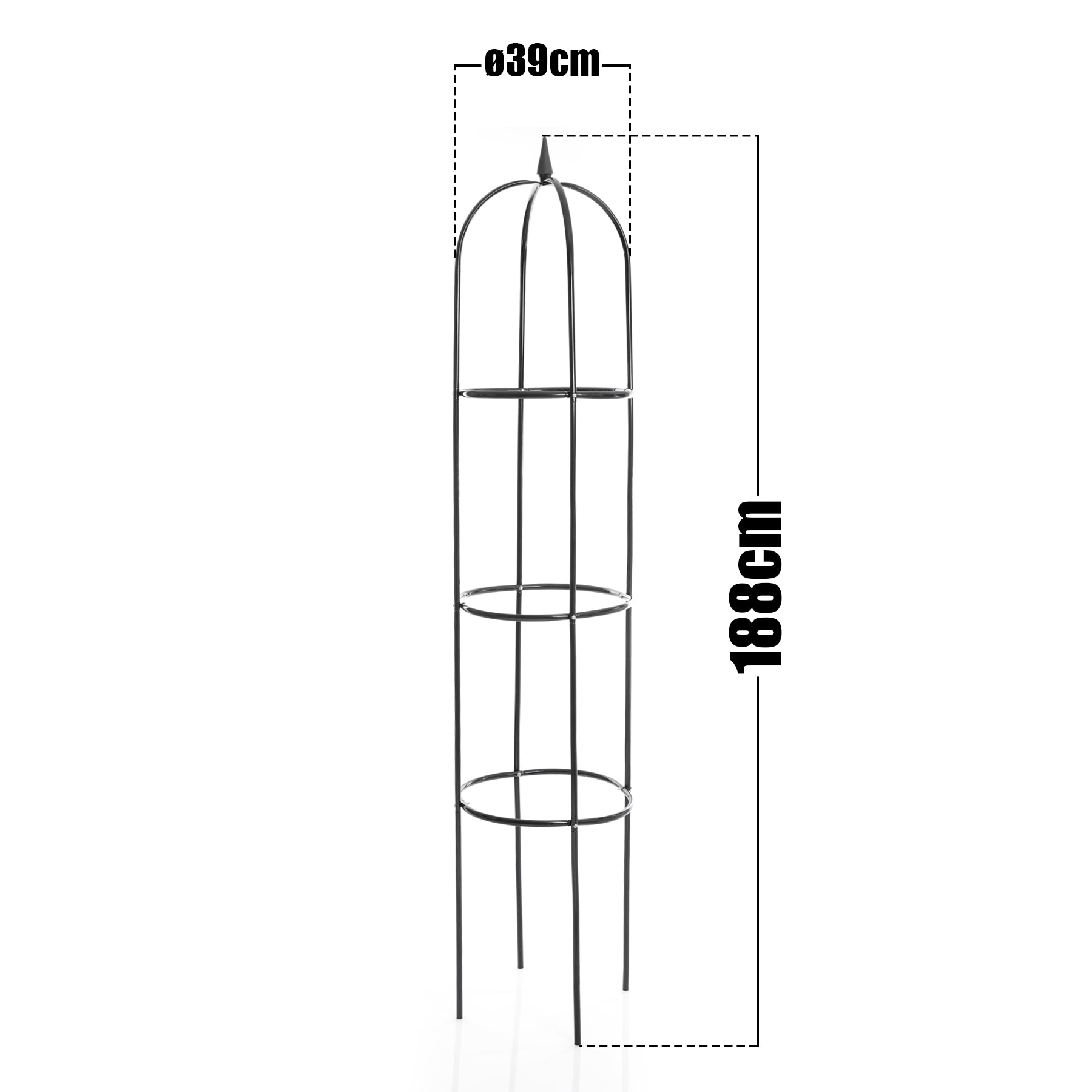 BigDean Rankhilfe Rosenbogen 40x200 cm grün Metall Obelisk