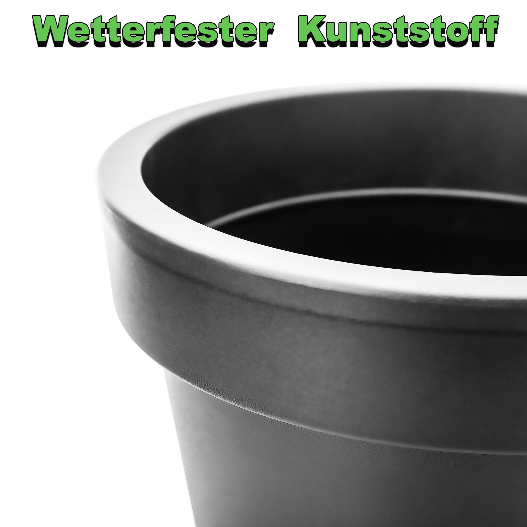 BigDean Garten 2x Blumentopf XXL 60 cm anthrazit Rollen