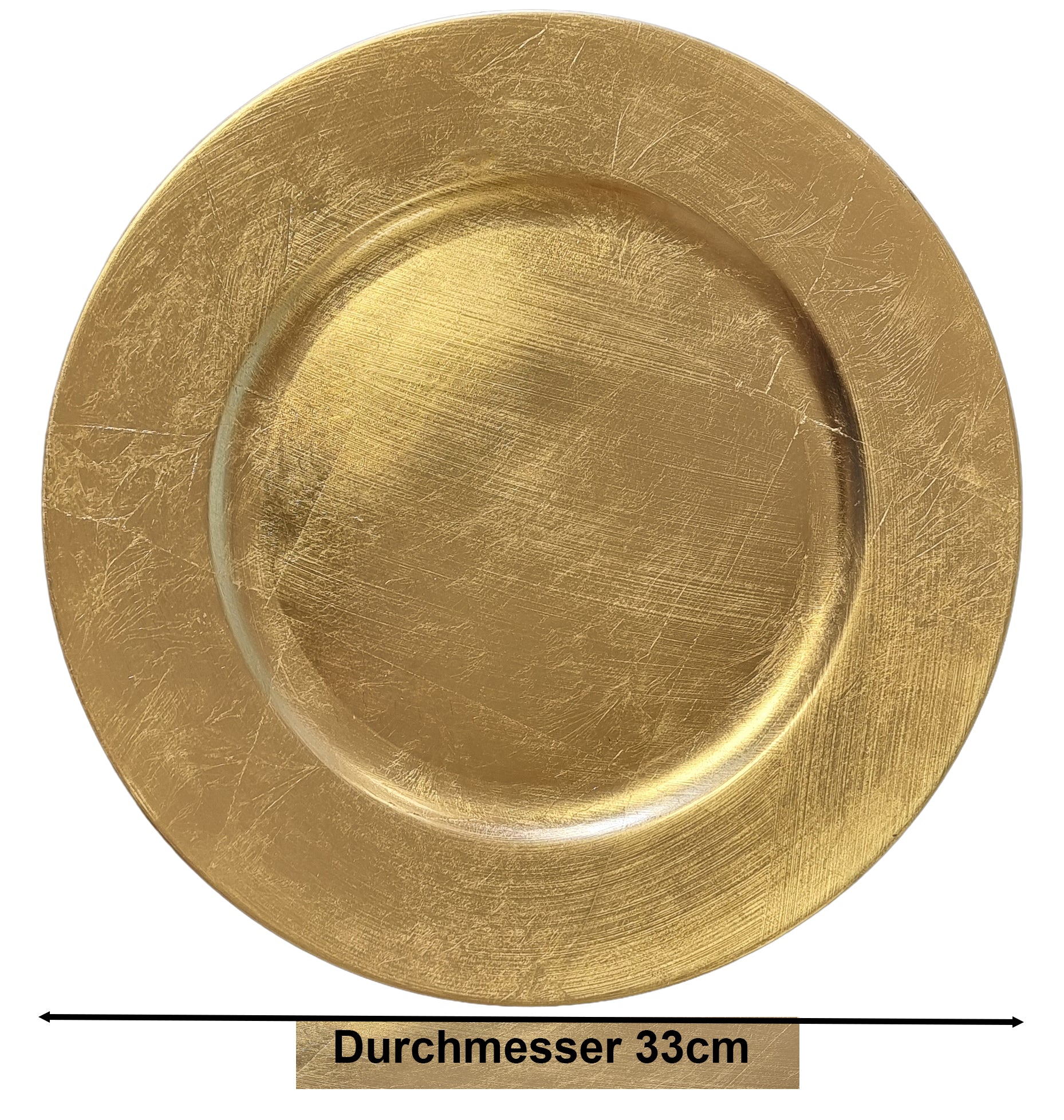 BigDean Haushalt Platzteller Gold 33cm Kunststoff 6er Dekoteller