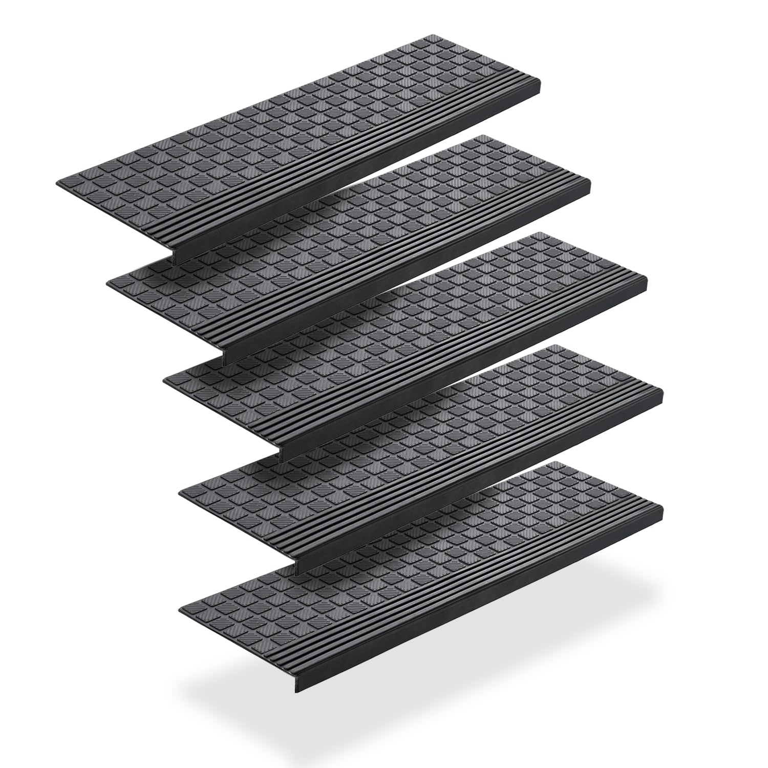 BigDean Stufenmatten Gummi 65x25 5er Schwarz antirutsch