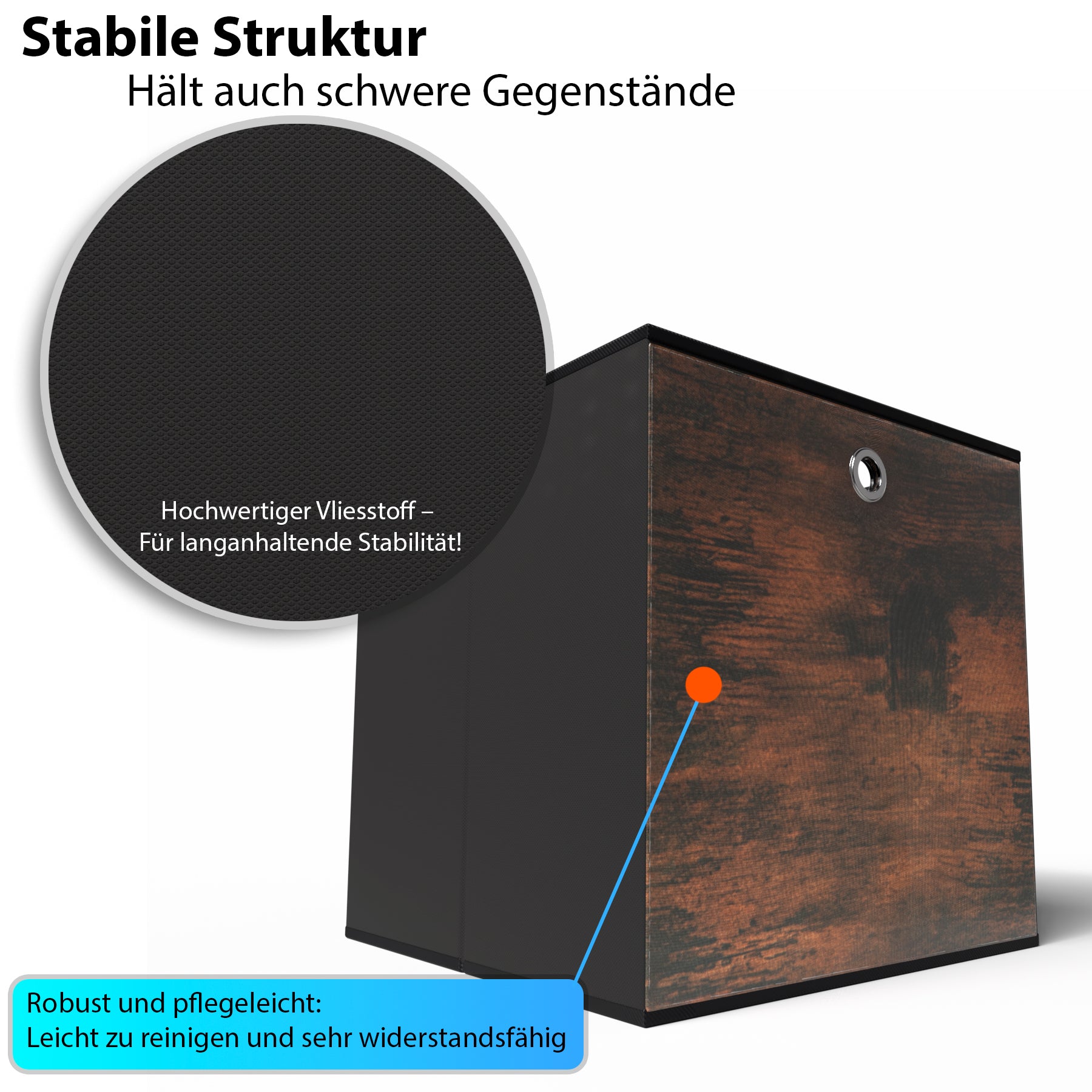 BigDean Aufbewahrungsbox 30x30x30 cm 6 Stück Würfelregal