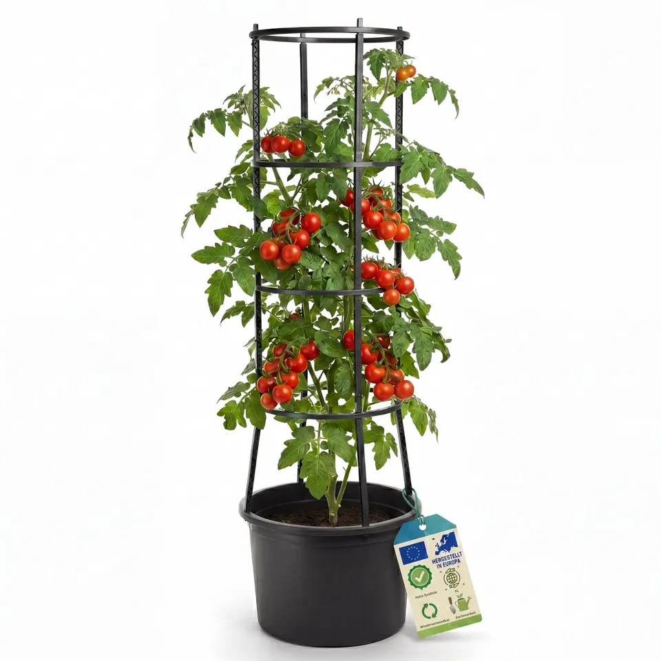 BigDean XL Tomatentopf 40 cm 154 cm mit Rankhilfe