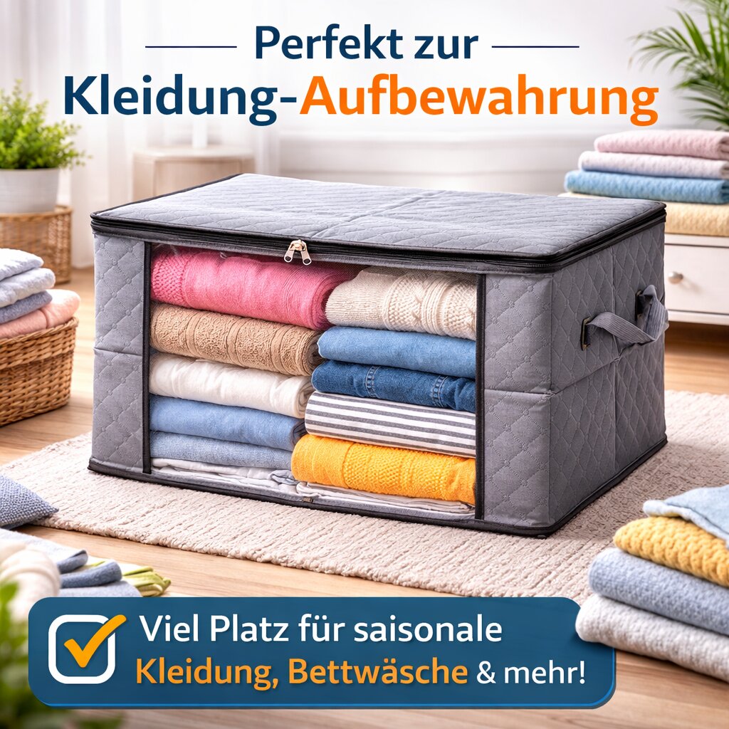 BigDean Aufbewahrungstaschen 90L Sichtfenster 6 Stück