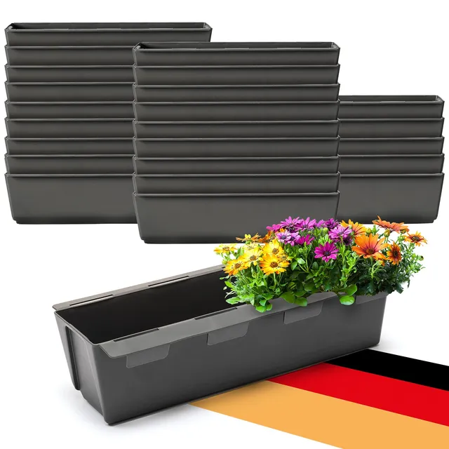 BigDean Garten Paletten Blumenkasten 37cm Anthrazit 24er recycelt