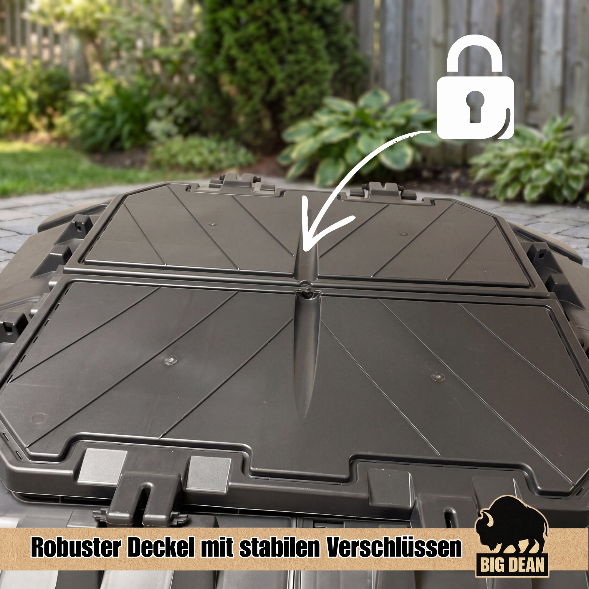 BigDean Garten Komposter 600L Recyclingkunststoff Schwarz