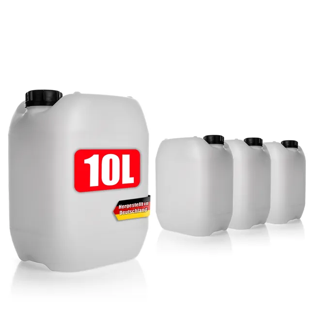 BigDean Haushalt Wasserkanister 10L Naturweiß 4er Set BPA-frei