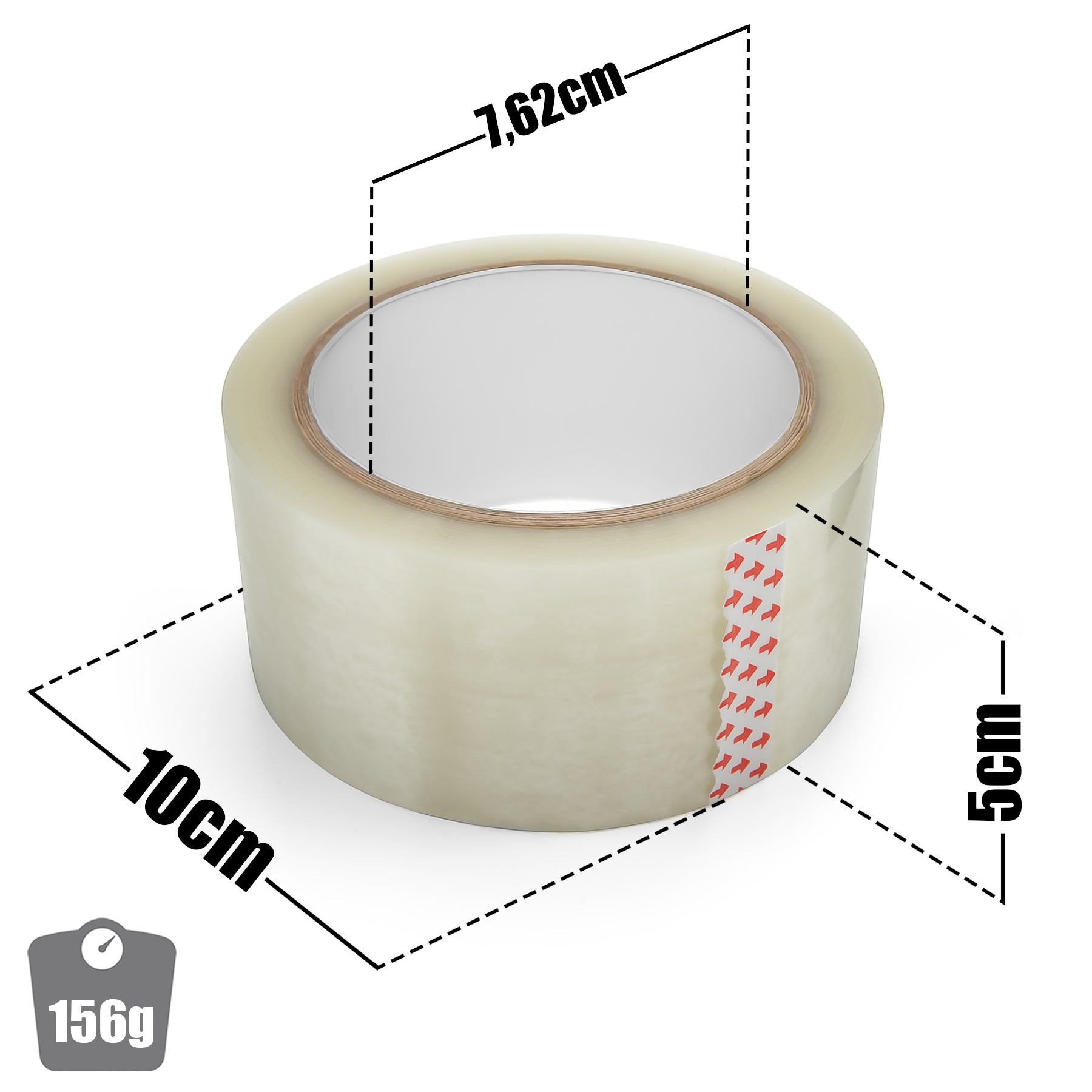 BigDean Paketklebeband Transparent 12 Rollen Stark