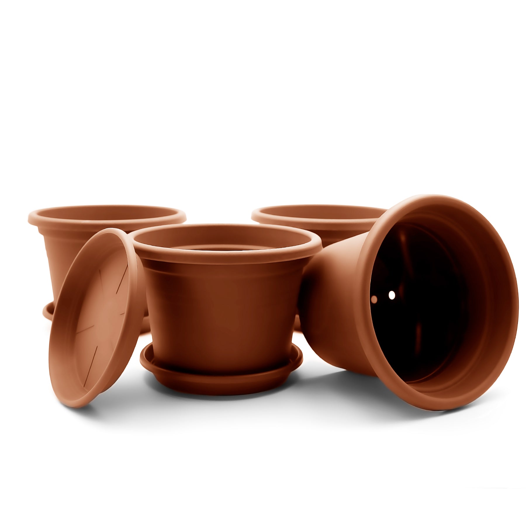 BigDean Garten & Außenbereich Blumentopf 4 Stück 40cm Terracotta