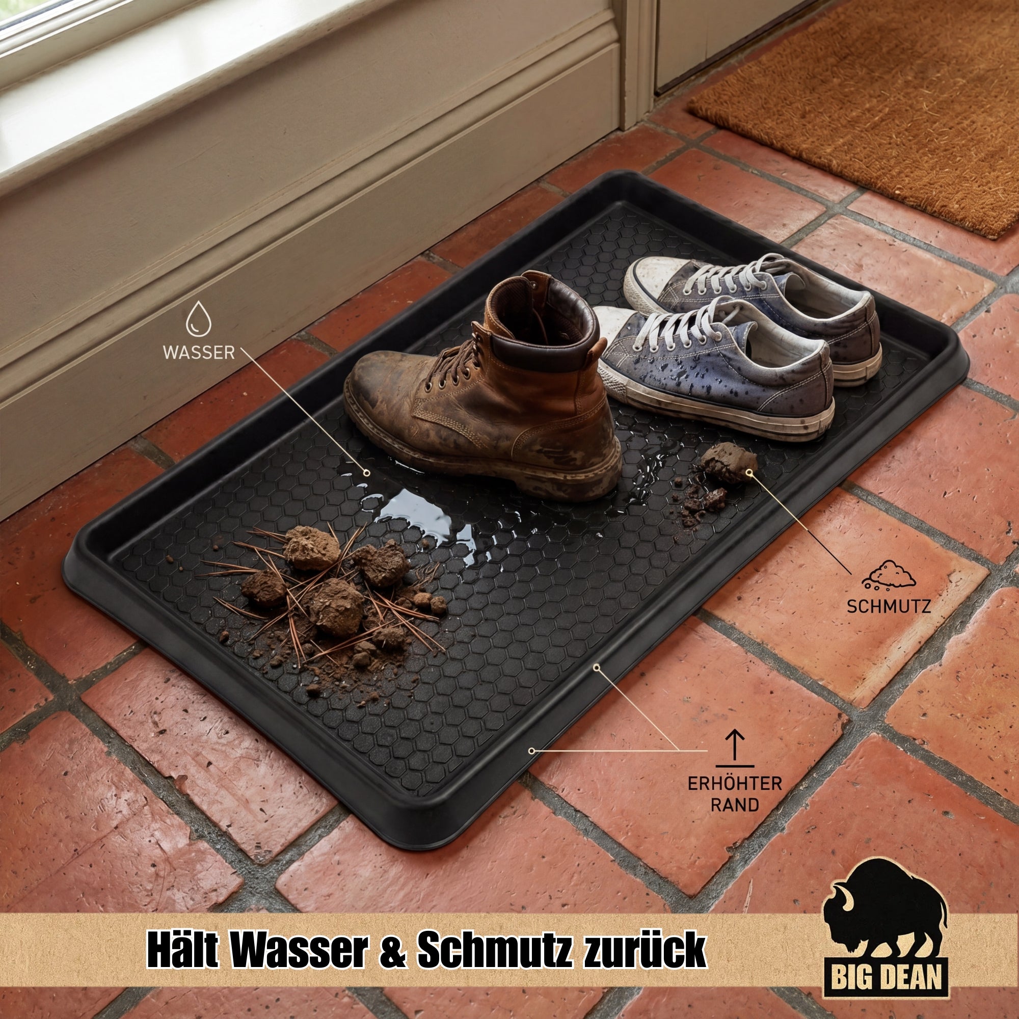 BigDean XXL Schuhabtropfschale 92x52cm robust Schuhwanne