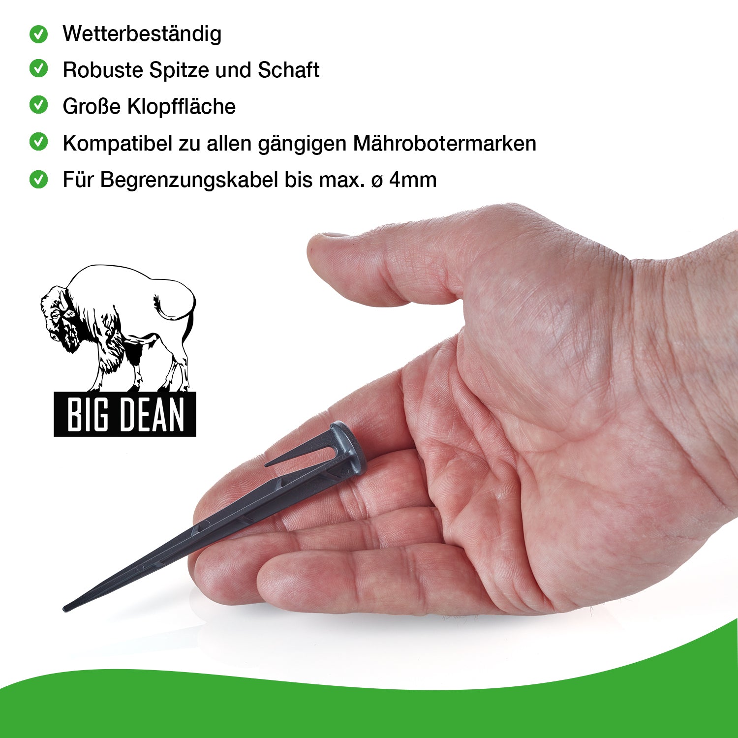 BigDean Garten 200x Erdnägel Mähroboter Begrenzungskabel schwarz