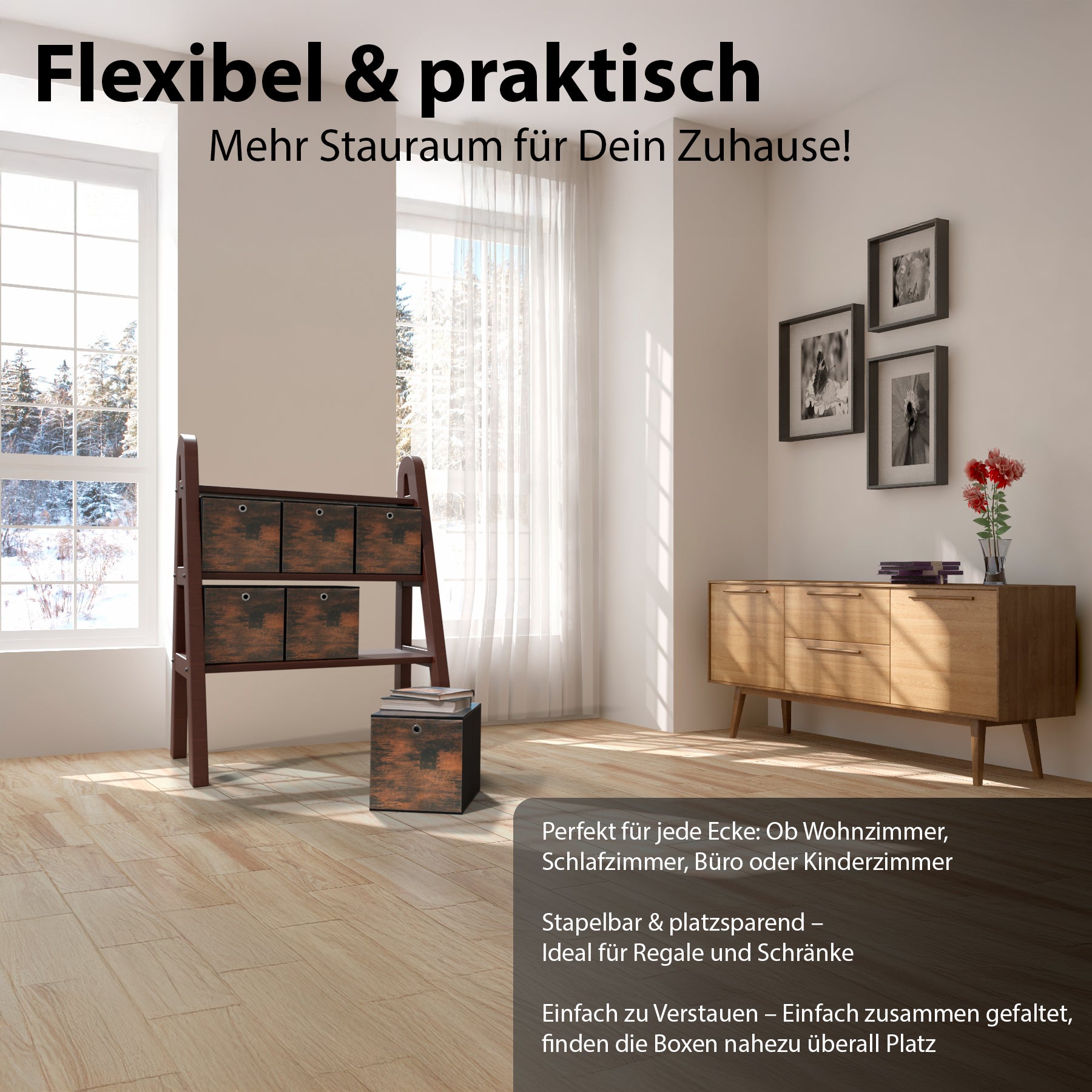 BigDean Aufbewahrungsbox 30x30x30 cm 6 Stück Würfelregal